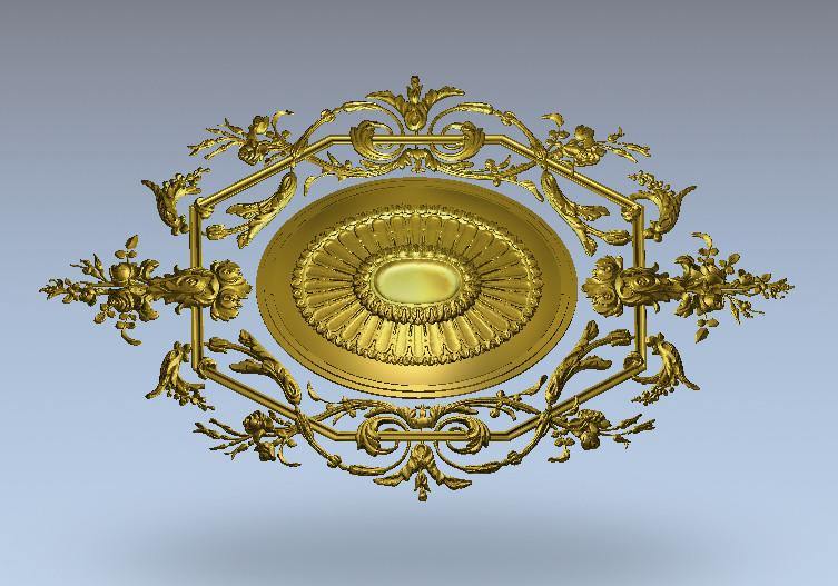STL Format 3D Furniture Ceiling Decoration Round Patterns - 104 - Extrusion and CNC