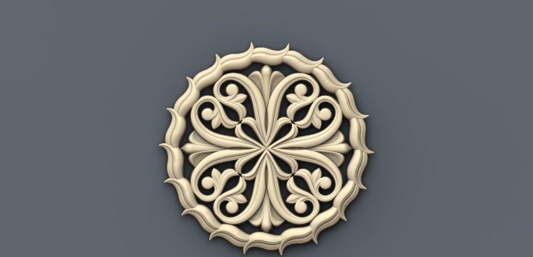 STL Format 3D Furniture , Doors Decoration Round - 012 - Extrusion and CNC