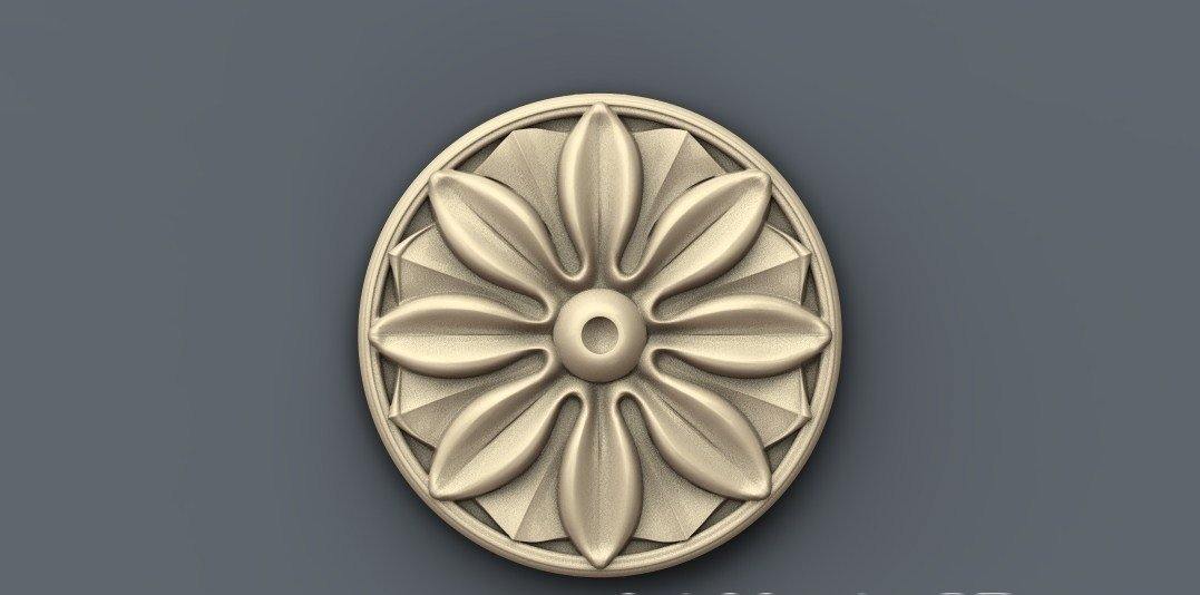 STL Format 3D Furniture , Doors Decoration Round - 015 - Extrusion and CNC