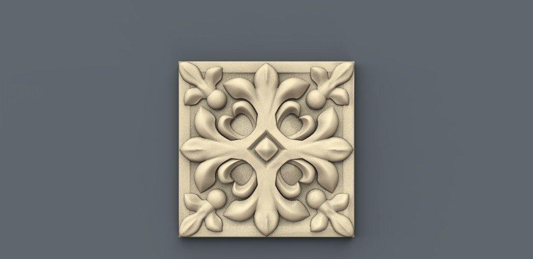 STL Format 3D Furniture , Doors Decoration Square - 017 - Extrusion and CNC