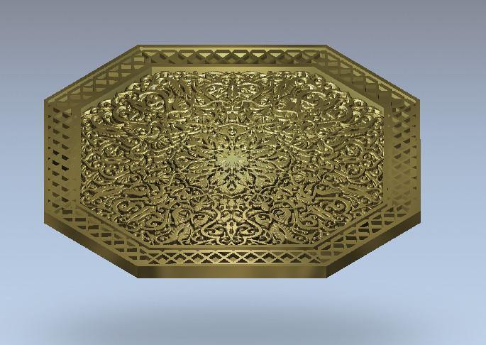 STL Format 3D Furniture Ceiling Decoration Round Patterns - 017 - Extrusion and CNC