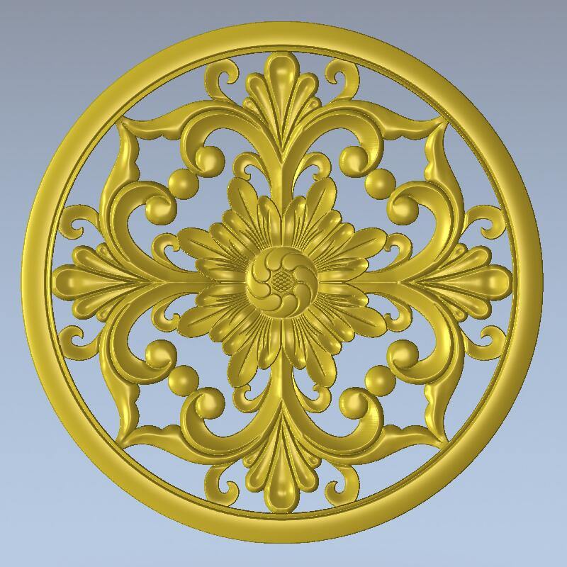 STL Format 3D Furniture Decorativ Round Patterns - 005 - Extrusion and CNC