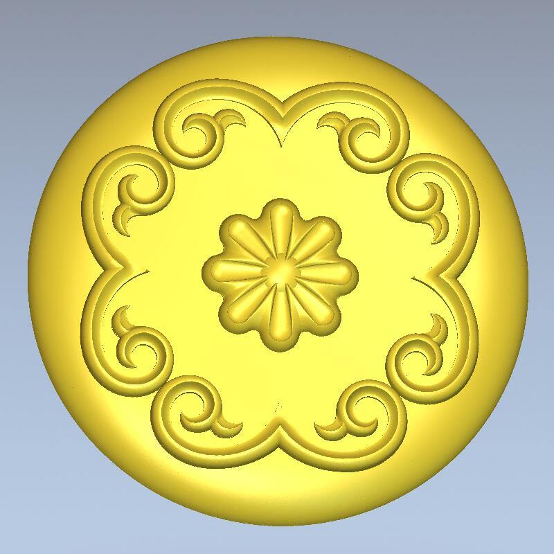 STL Format 3D Furniture Decorativ Round Patterns - 047 - Extrusion and CNC