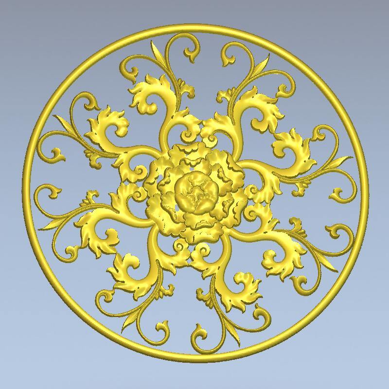 STL Format 3D Furniture Decorativ Round Patterns - 055 - Extrusion and CNC