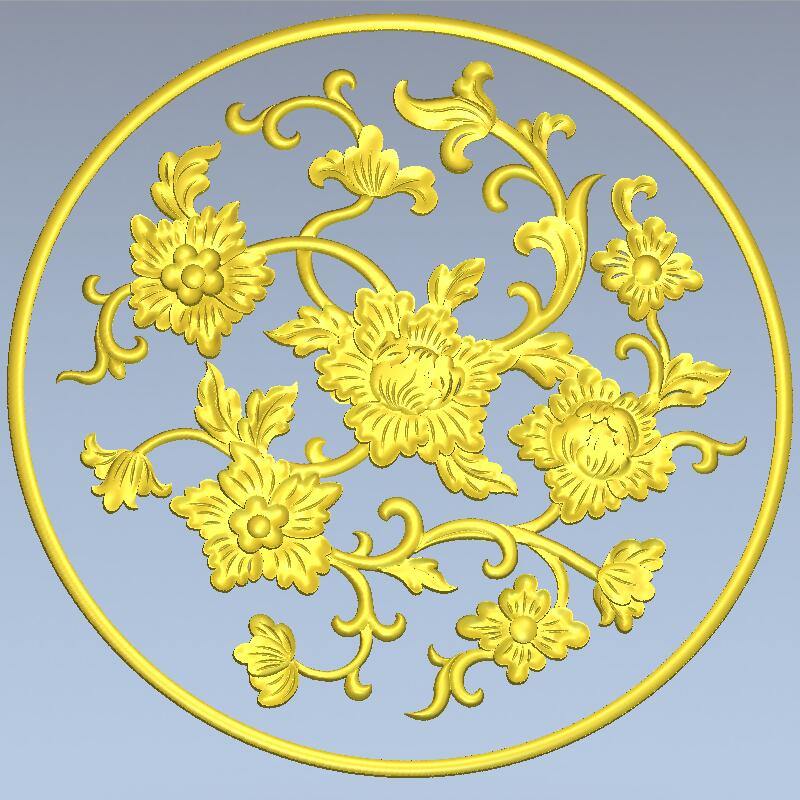 STL Format 3D Furniture Decorativ Round Patterns - 041 - Extrusion and CNC