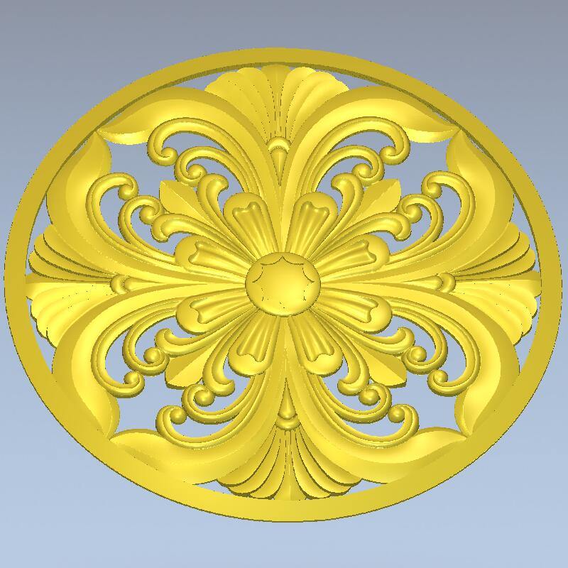 STL Format 3D Furniture Decorativ Round Patterns - 020 - Extrusion and CNC