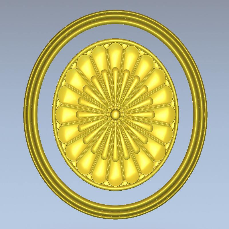 STL Format 3D Furniture Decorativ Round Patterns - 013 - Extrusion and CNC