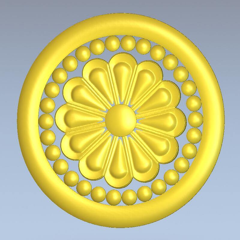 STL Format 3D Furniture Decorativ Round Patterns - 044 - Extrusion and CNC