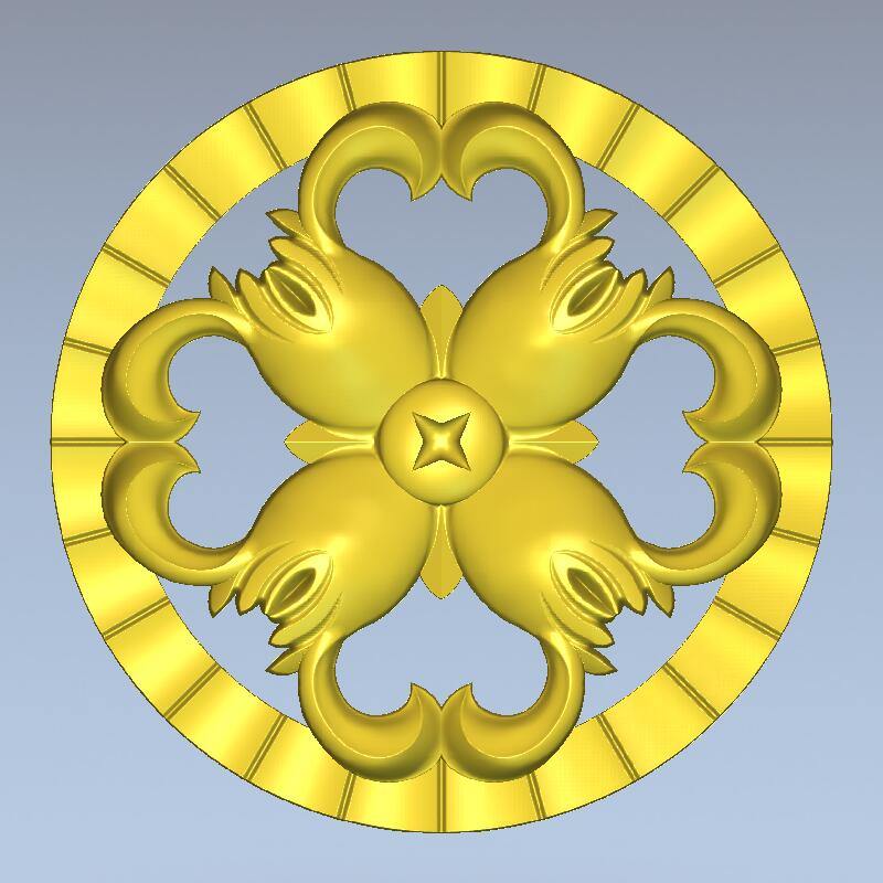 STL Format 3D Furniture Decorativ Round Patterns - 043 - Extrusion and CNC