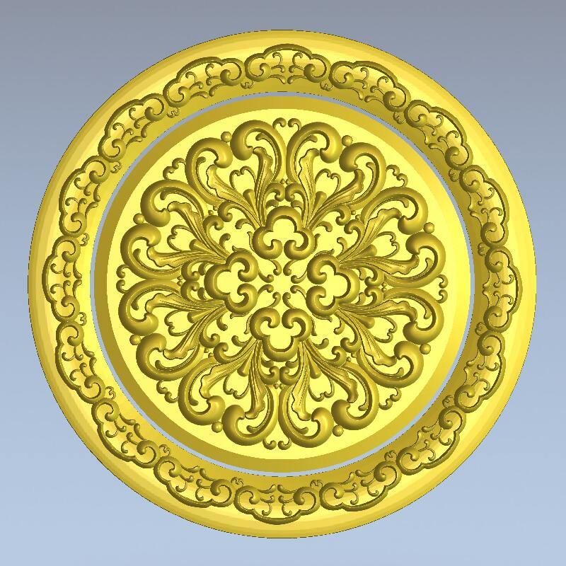 STL Format 3D Furniture Decorativ Round Patterns - 003 - Extrusion and CNC