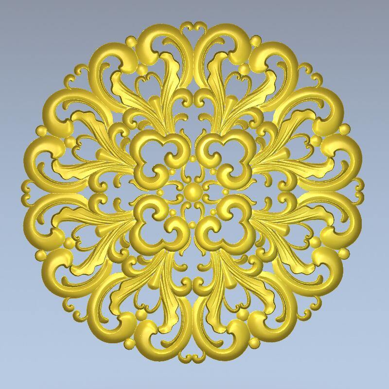 STL Format 3D Furniture Decorativ Round Patterns - 054 - Extrusion and CNC