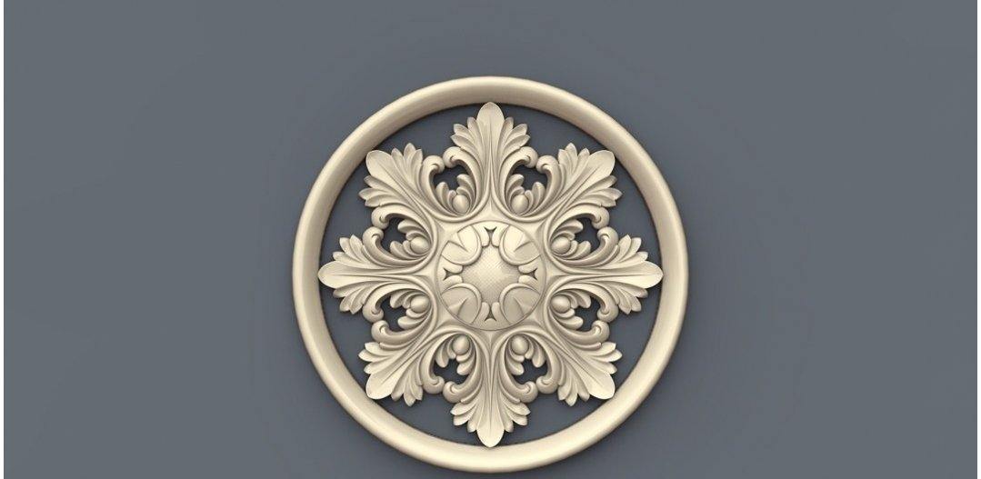 STL Format 3D Furniture , Doors Decoration Round - 026 - Extrusion and CNC