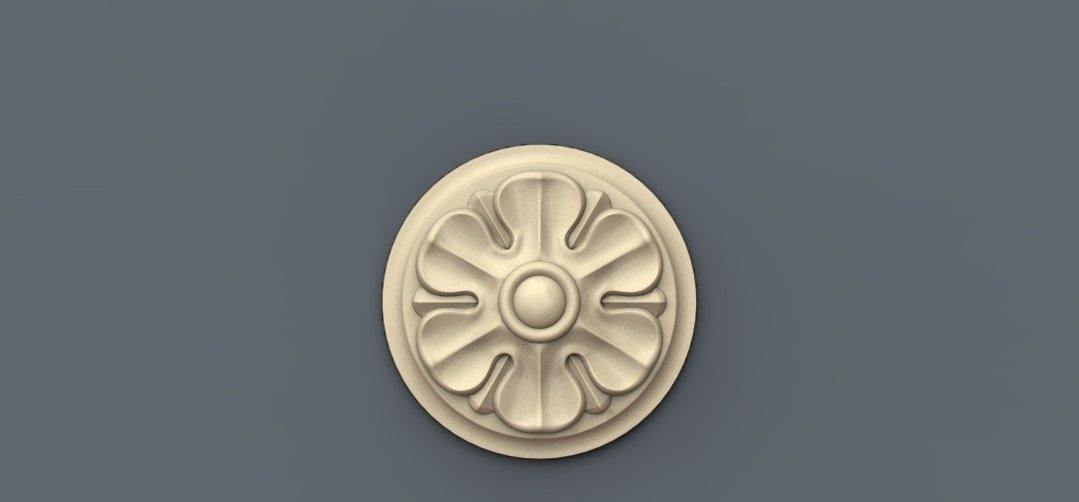 STL Format 3D Furniture , Doors Decoration Round - 029 - Extrusion and CNC