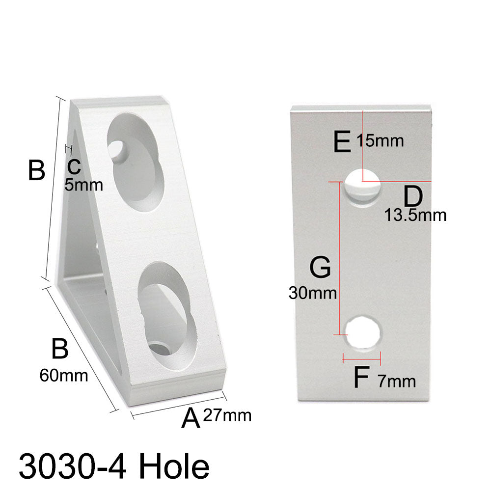 3030-4 hole Wide Gusset Inside Corner Bracket