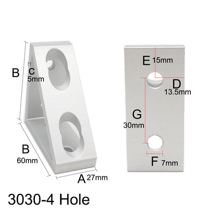 3030-4 hole Wide Gusset Inside Corner Bracket