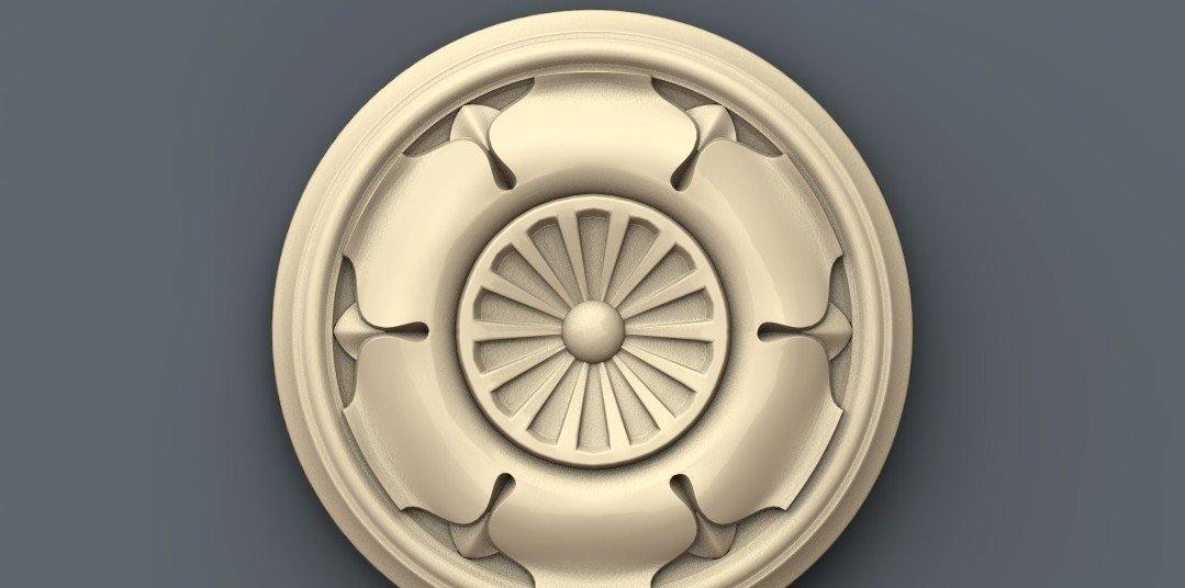 STL Format 3D Furniture , Doors Decoration Round - 032 - Extrusion and CNC