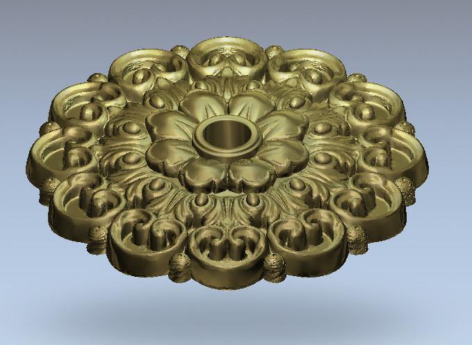 STL Format 3D Furniture Ceiling Decoration Round Patterns - 033 - Extrusion and CNC