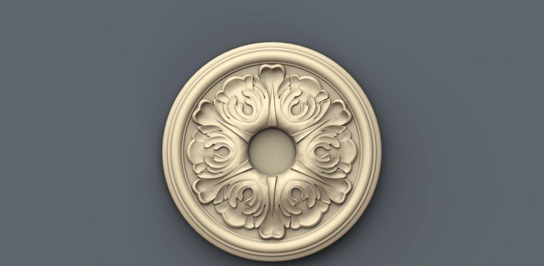 STL Format 3D Furniture , Doors Decoration Round - 036 - Extrusion and CNC