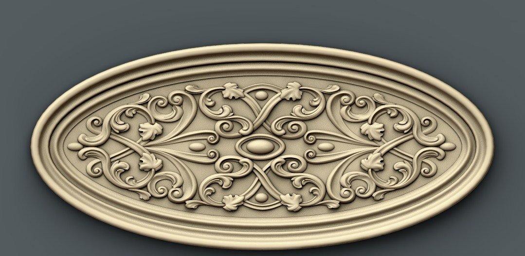 STL Format 3D Furniture , Doors Decoration Round - 038 - Extrusion and CNC