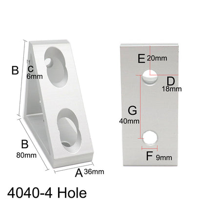 4040-4 hole Wide Gusset  Inside Corner Bracket