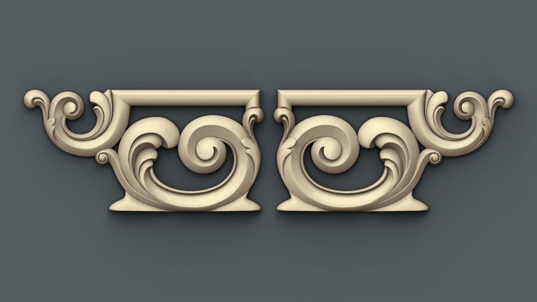 STL Format 3D Decoration Doors Patterns - 043 - Extrusion and CNC