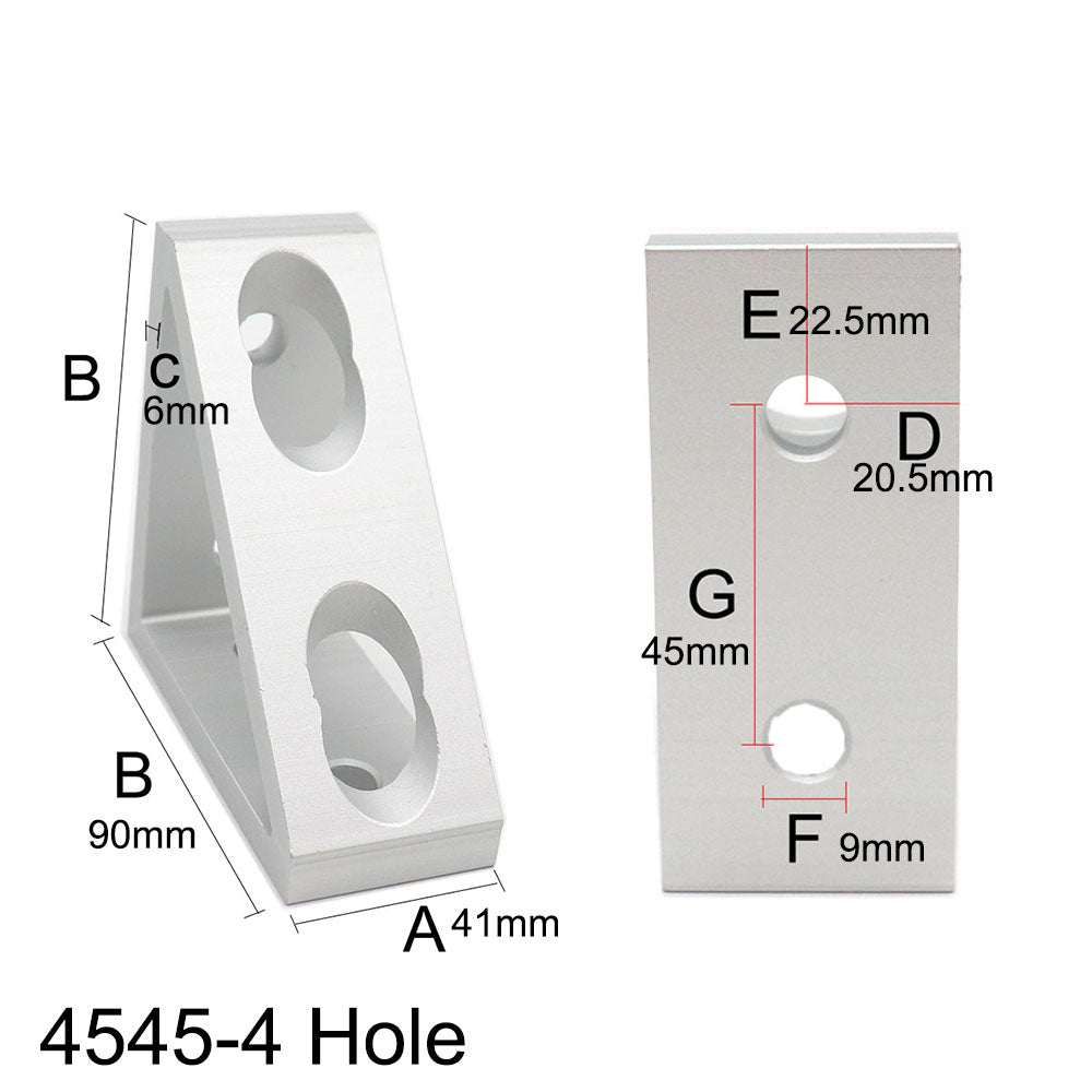 4545-4 hole Wide Gusset Inside Corner Bracket