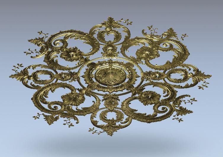STL Format 3D Furniture Ceiling Decoration Round Patterns - 048 - Extrusion and CNC