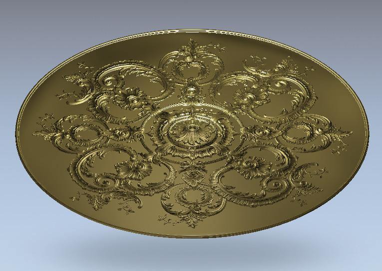 STL Format 3D Furniture Ceiling Decoration Round Patterns - 049 - Extrusion and CNC