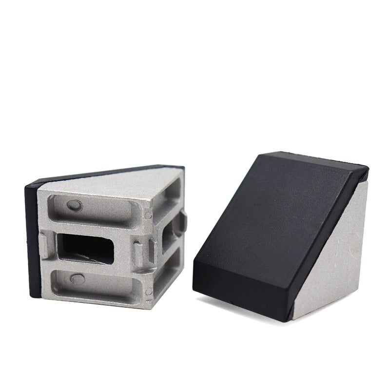 90 Degree 45 series Cast Aluminium Corner Brackets 4545 with plastic Black cover