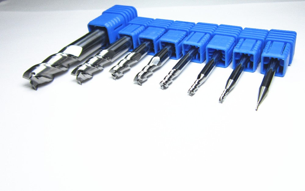 8PCS HRC45 3F for aluminium End Mill milling bit - extrusion-and-cnc