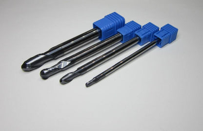 4PCS HRC45 R2.0 R3.0 R4.0 R5.0 2F Long shank L-100mm Carbide Ball Nose End Mills set bit - Extrusion and CNC