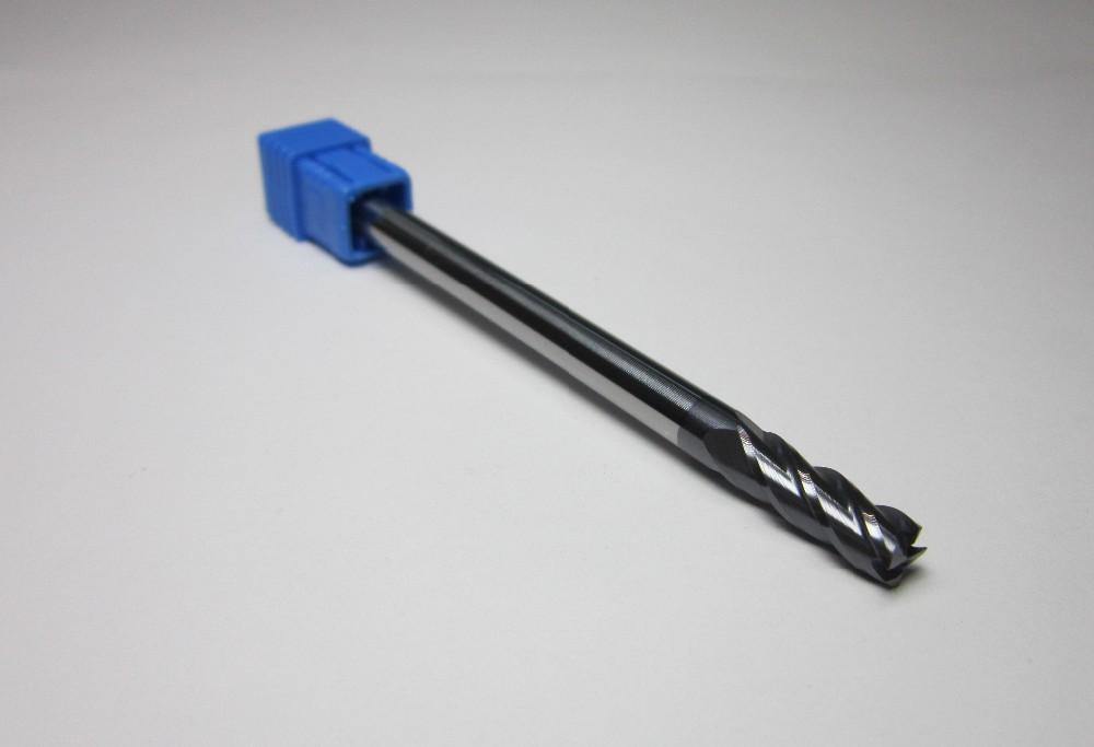 1PCS 6MM 4 flutes HRC45 long shank length 100 mm tungsten carbide end mills set bits - Extrusion and CNC