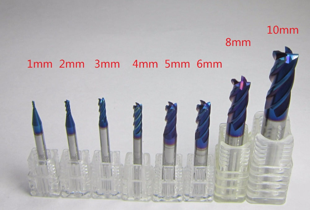 8PCS HRC68 4F Tungsten Carbide End Mills milling cutter bit - extrusion-and-cnc