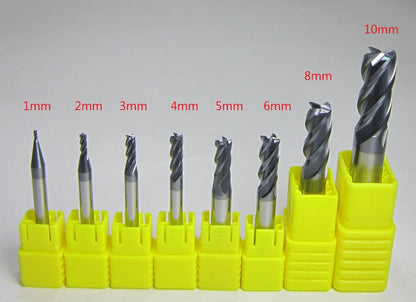 8PCS HRC55 4F Tungsten Carbide End Mills set milling cutter bit - extrusion-and-cnc