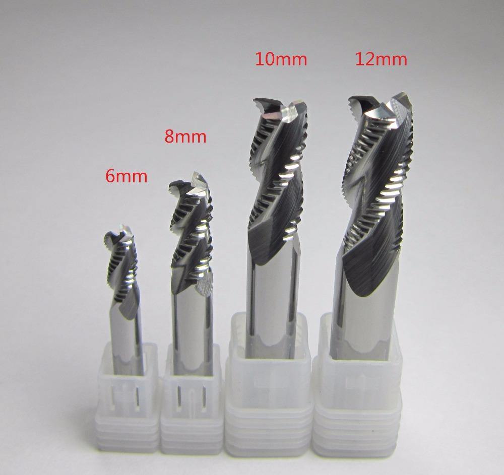 4PCS 3 Flutes HRC55 Roughing End Mills tungsten carbide end mills CNC milling cutter for rough aluminium - Extrusion and CNC