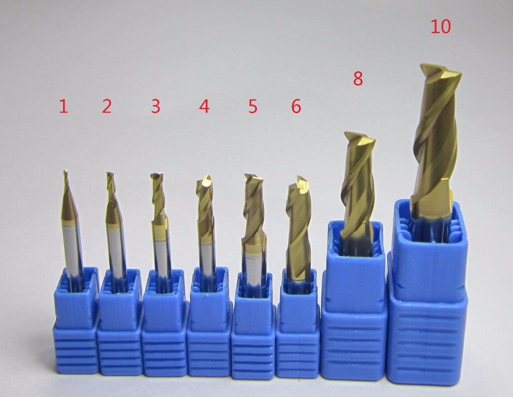 8PCS HRC58 2F Tungsten Carbide End Mills milling cutter set bit - extrusion-and-cnc