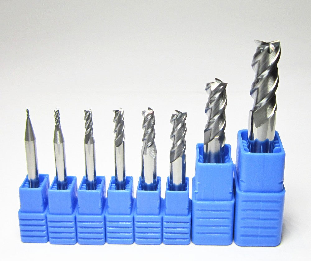 8PCS HRC55 3F for aluminium End Mill milling cutter bit - extrusion-and-cnc