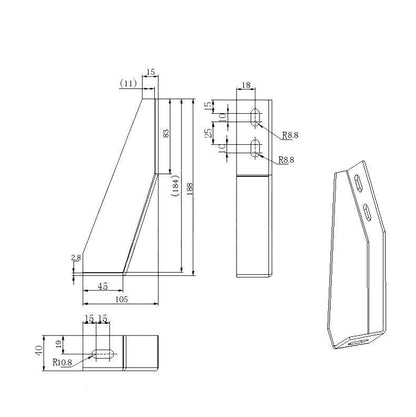 40 Series Gray aluminium Profile Connection Fence Fixed Connection Bracket - left and right - Extrusion and CNC