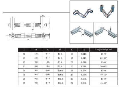 40 Series Double Head Anchor 0 - 180 Degree ( 0 Degree Central Adjustable Angle Connector)