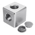 2 Sides Corner cube connector 30 series for extrusion aluminium profile 3030 with bolts and side covers - Extrusion and CNC